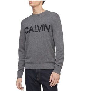 Calvin Klein Logo Graphic Crew Neck Knit Sweater